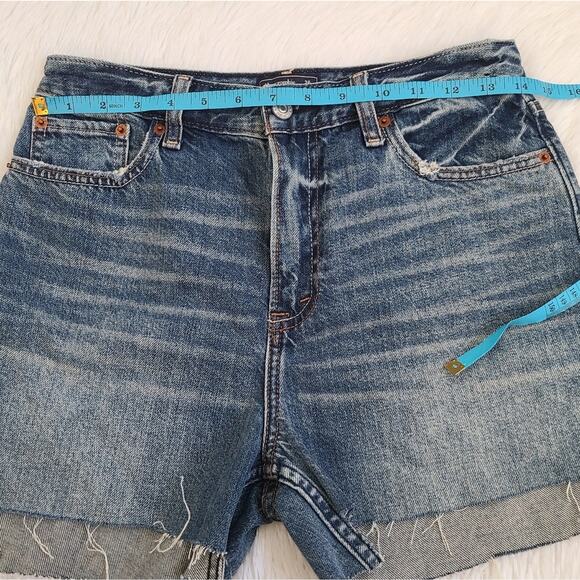 Abercrombie & Fitch High Waisted Annie Girlfriend Shorts Cloud Painted Pockets - Picture 4 of 11